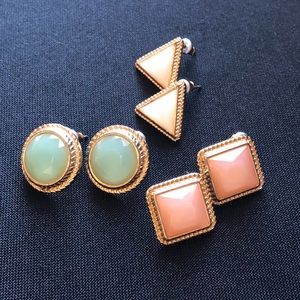 Geometric earring set